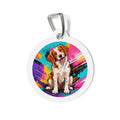 Brittany Bold Paint Splash Personalized Dog ID Tag