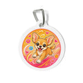 Chihuahua Kawaii Orange Hearts Personalized Dog ID Tag