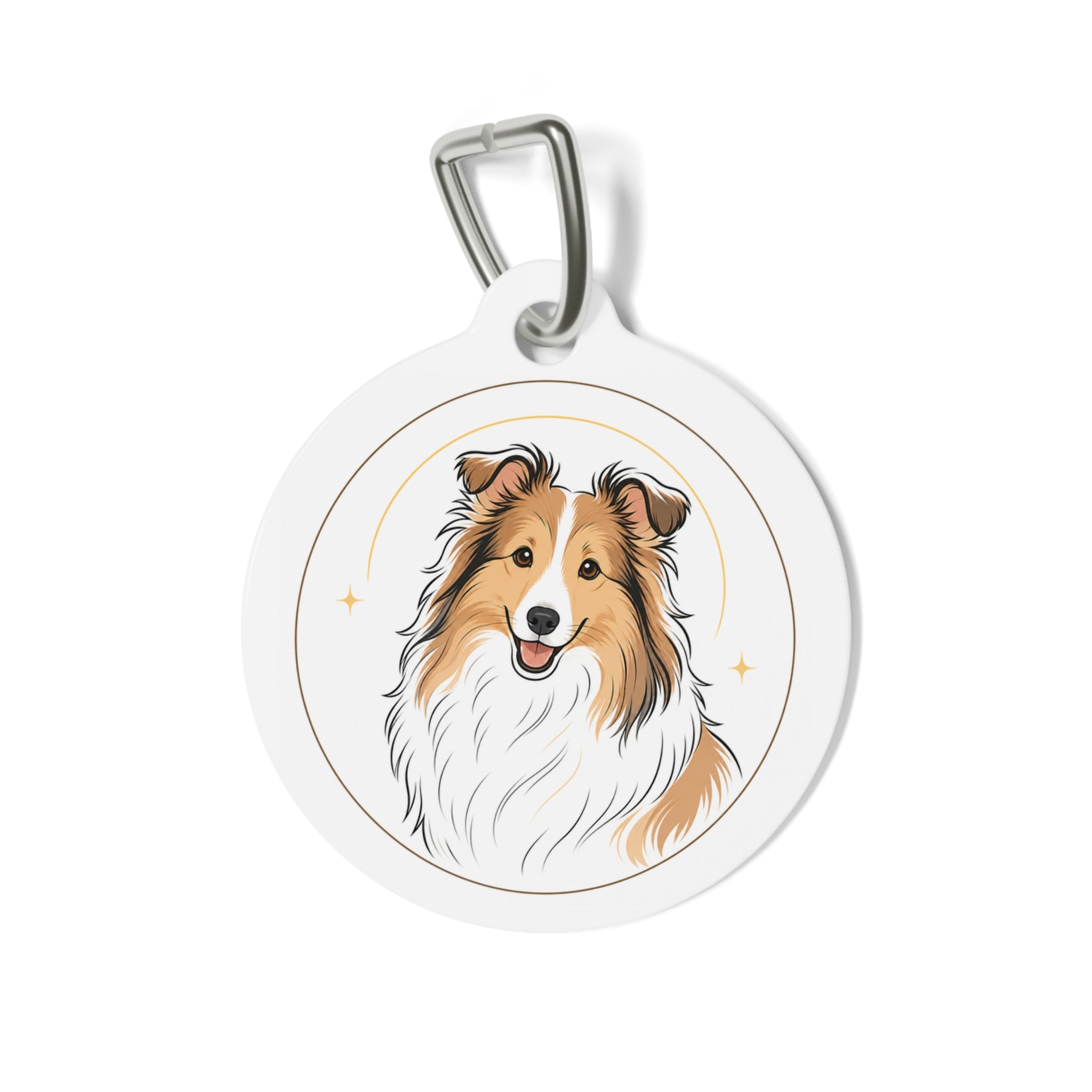 Shetland Sheepdog Joyful Playful Portrait Personalized Dog ID Tag