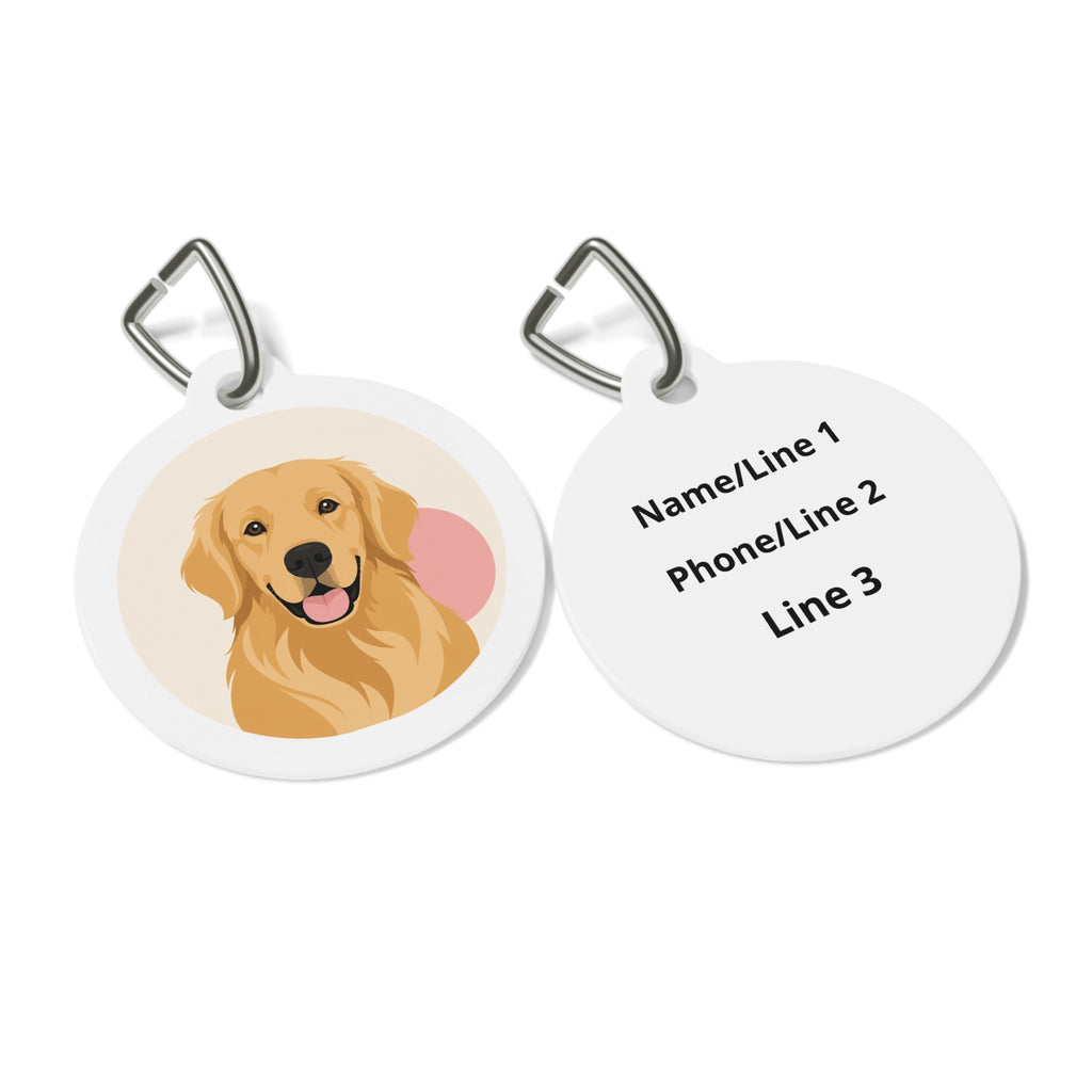 金毛寻回犬桃子微笑定制狗牌