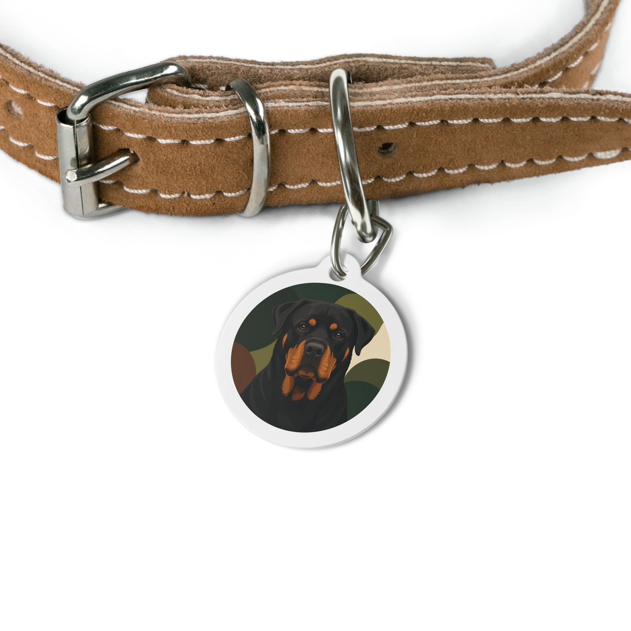 Rottweiler Earth Tone Camo Personalized Dog ID Tag