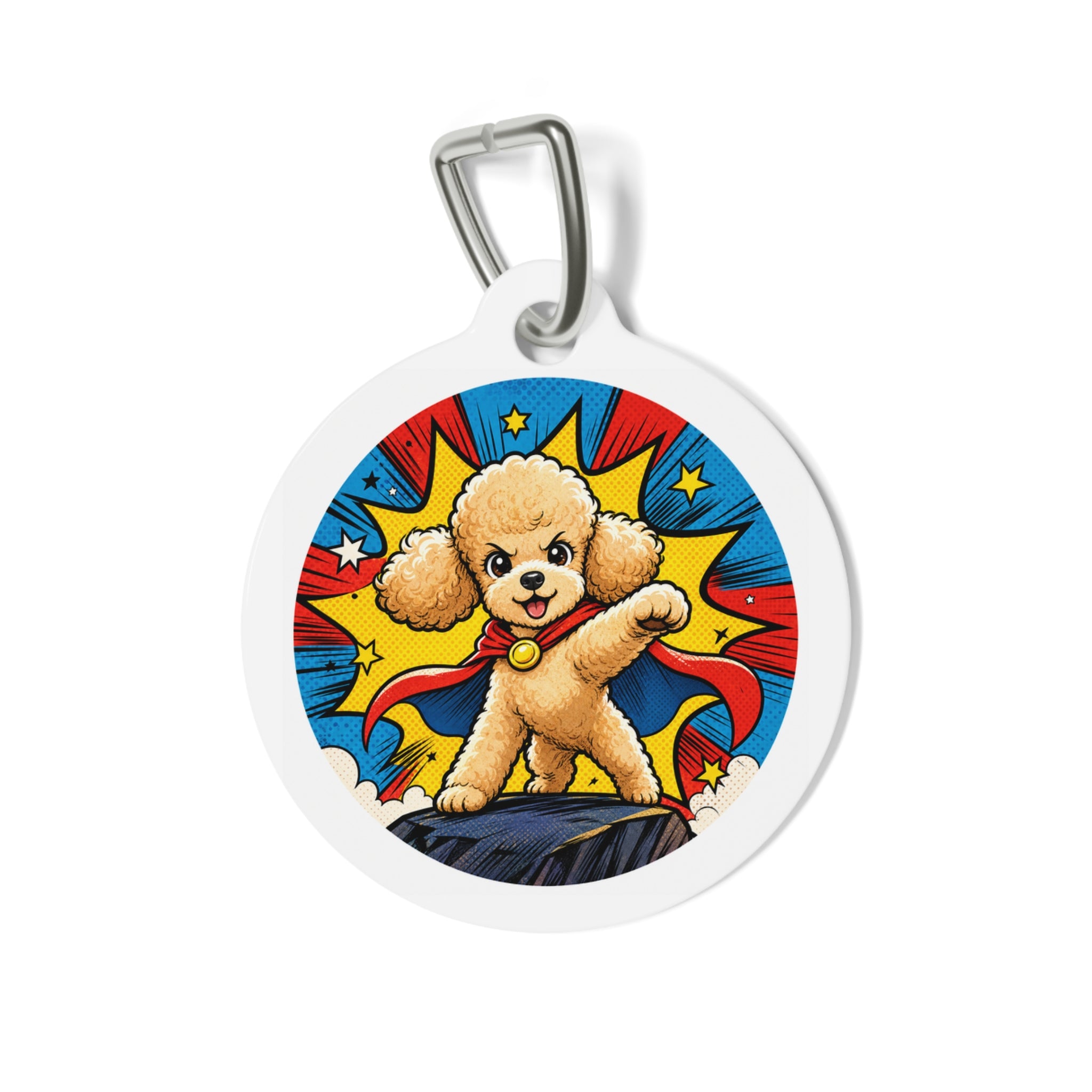 Poodle Super Pup Personalized Dog ID Tag