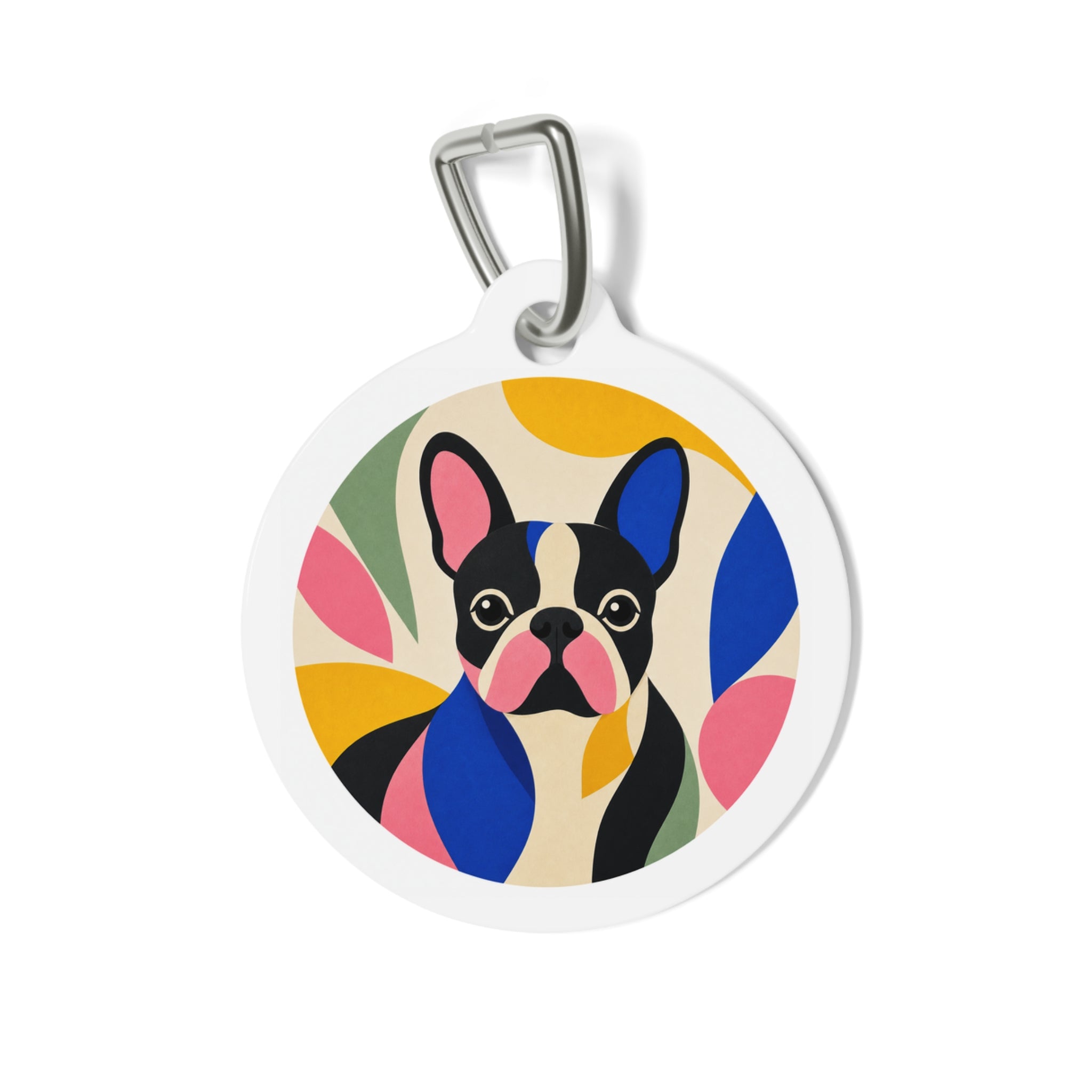 French Bulldog Abstract Pop Art Personalized Dog ID Tag