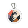 Placa de identificación personalizada moderna geométrica de husky siberiano para perros