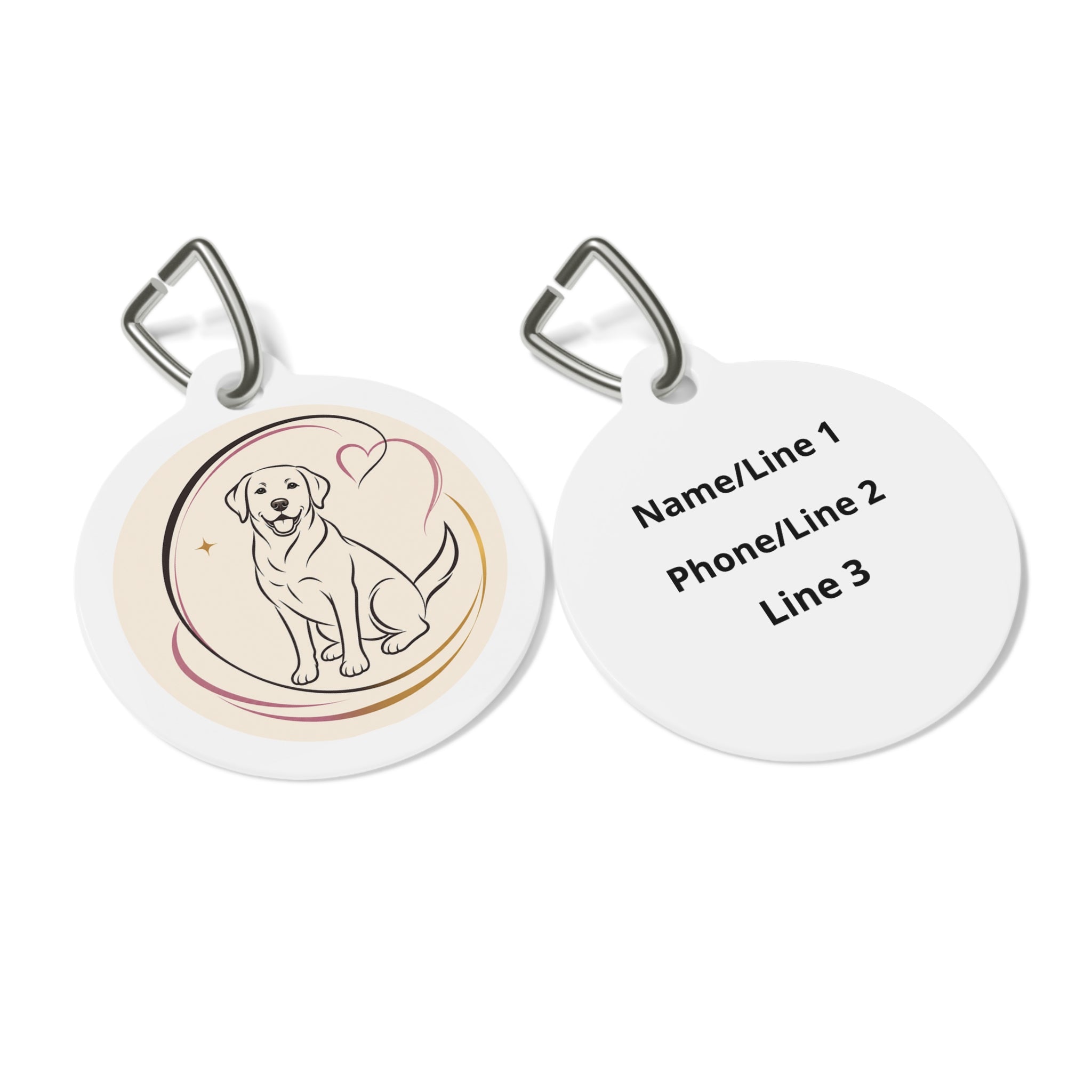 Labrador Retriever Sweetheart Line Art Personalized Dog ID Tag