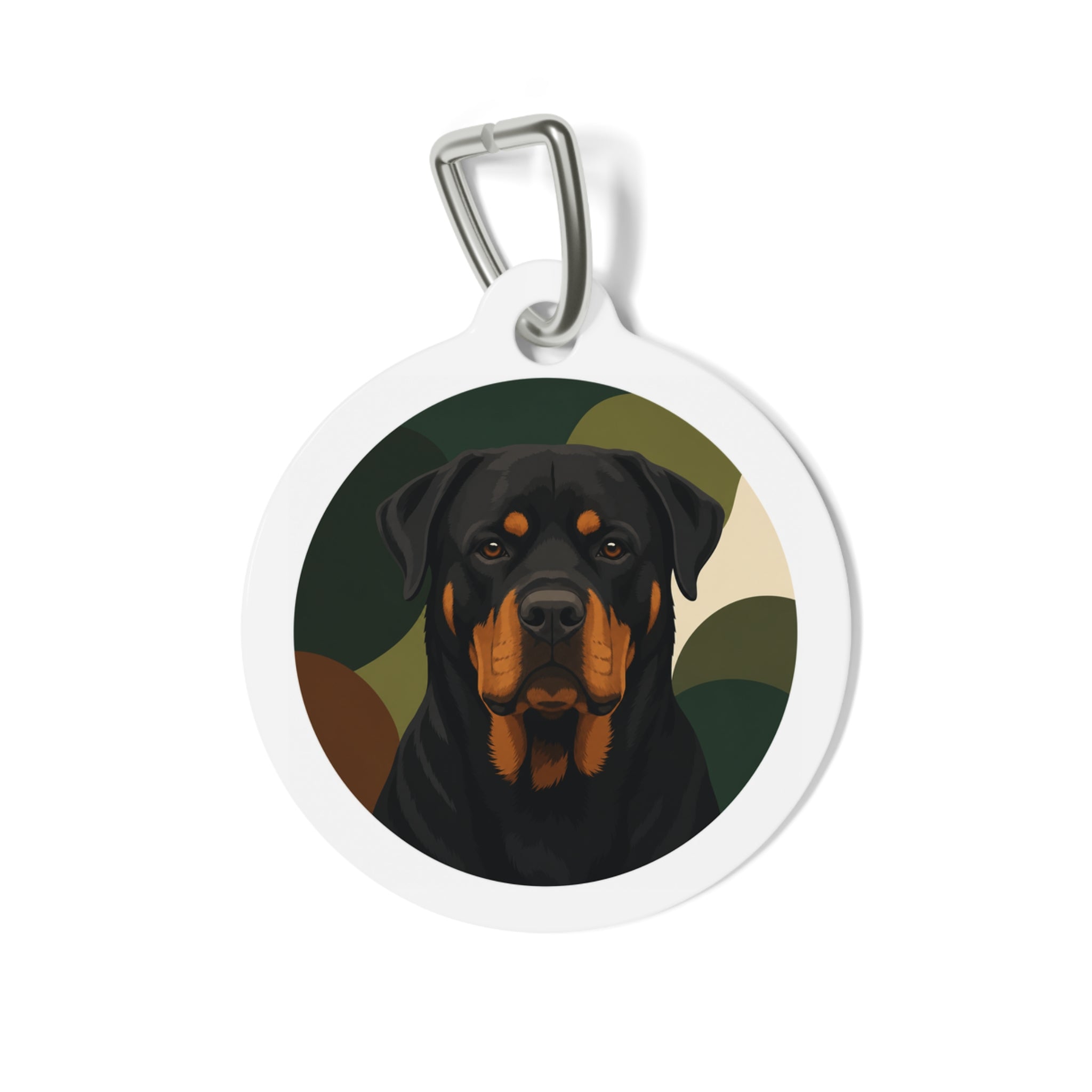 Rottweiler Earth Tone Camo Personalized Dog ID Tag