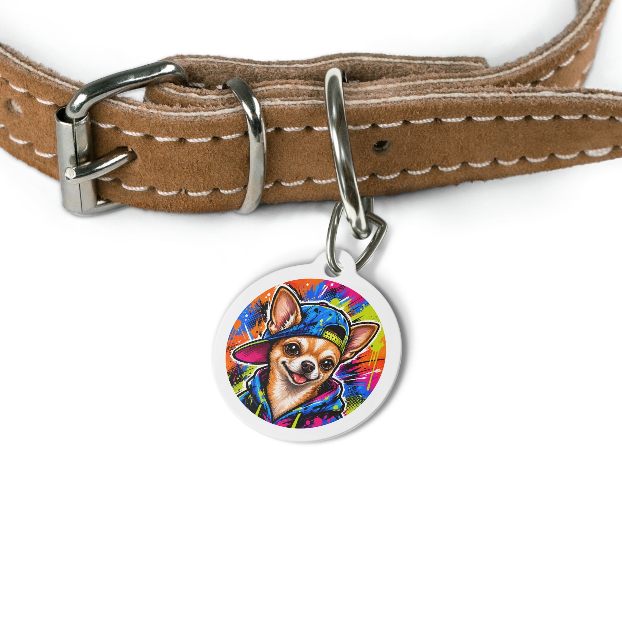 Chihuahua Graffiti Streetwear Personalized Dog ID Tag