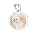 Chapa de identificación personalizada para perro, con diseño floral caprichoso de bulldog francés