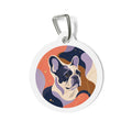 Etiqueta de identificación para perro personalizada, retrato alegre y juguetón de bulldog francés