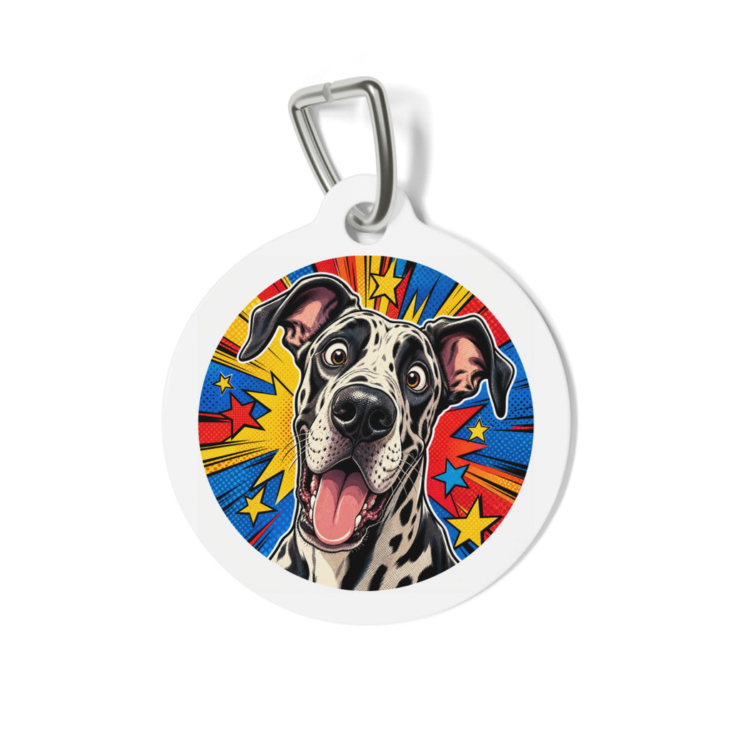 Great Dane Gentle Pastel Bloom Personalized Dog ID Tag
