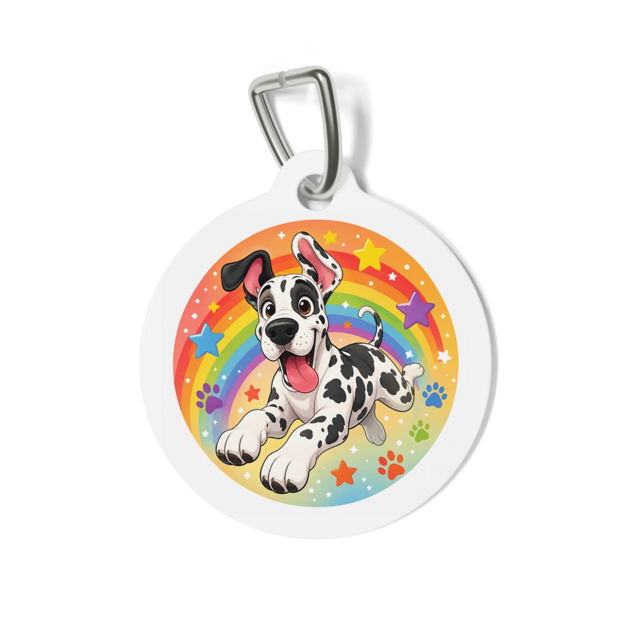 Great Dane Cheerful Watercolor Charm Personalized Dog ID Tag