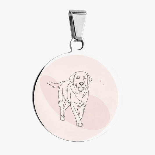 Labrador Retriever Minimal Blush Line Art Personalized Dog ID Tag