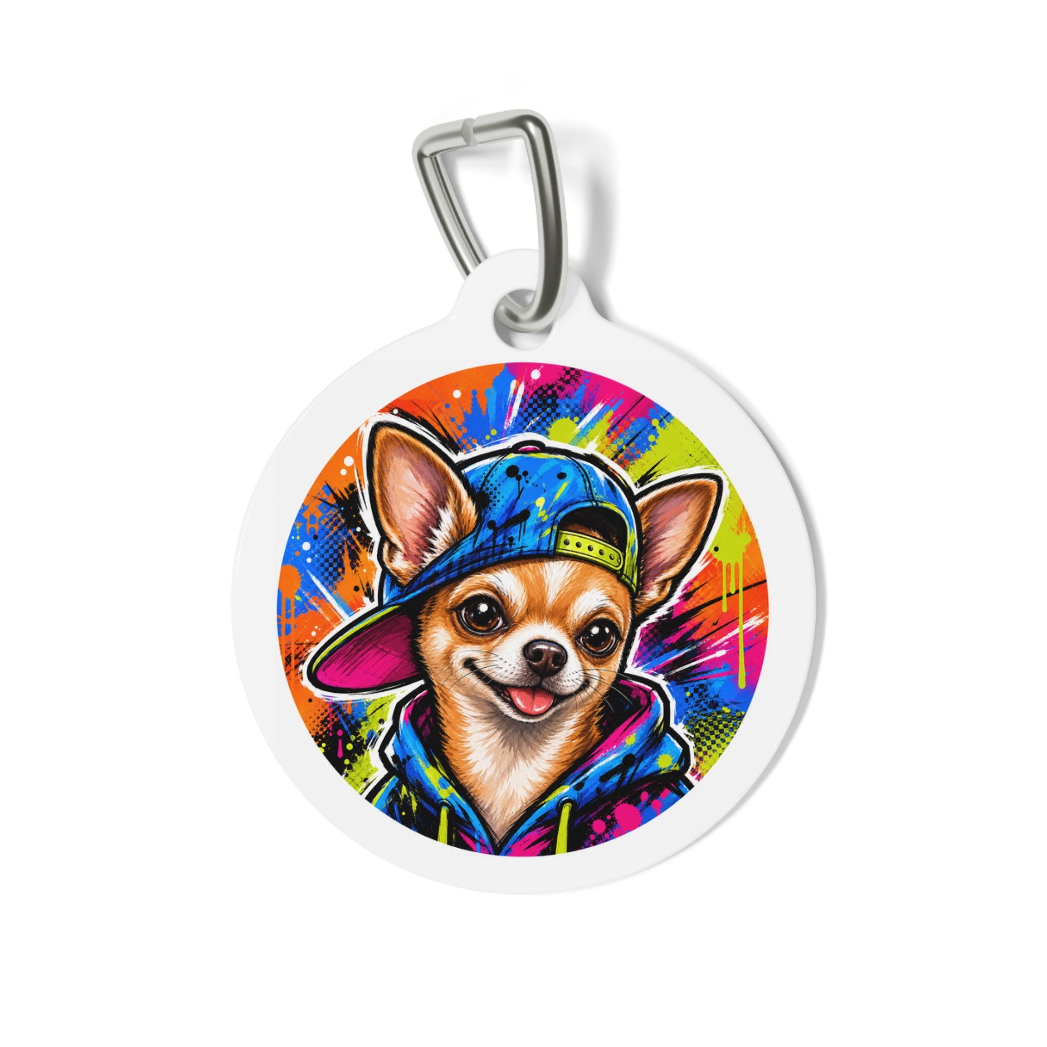 Chihuahua Graffiti Streetwear Personalized Dog ID Tag