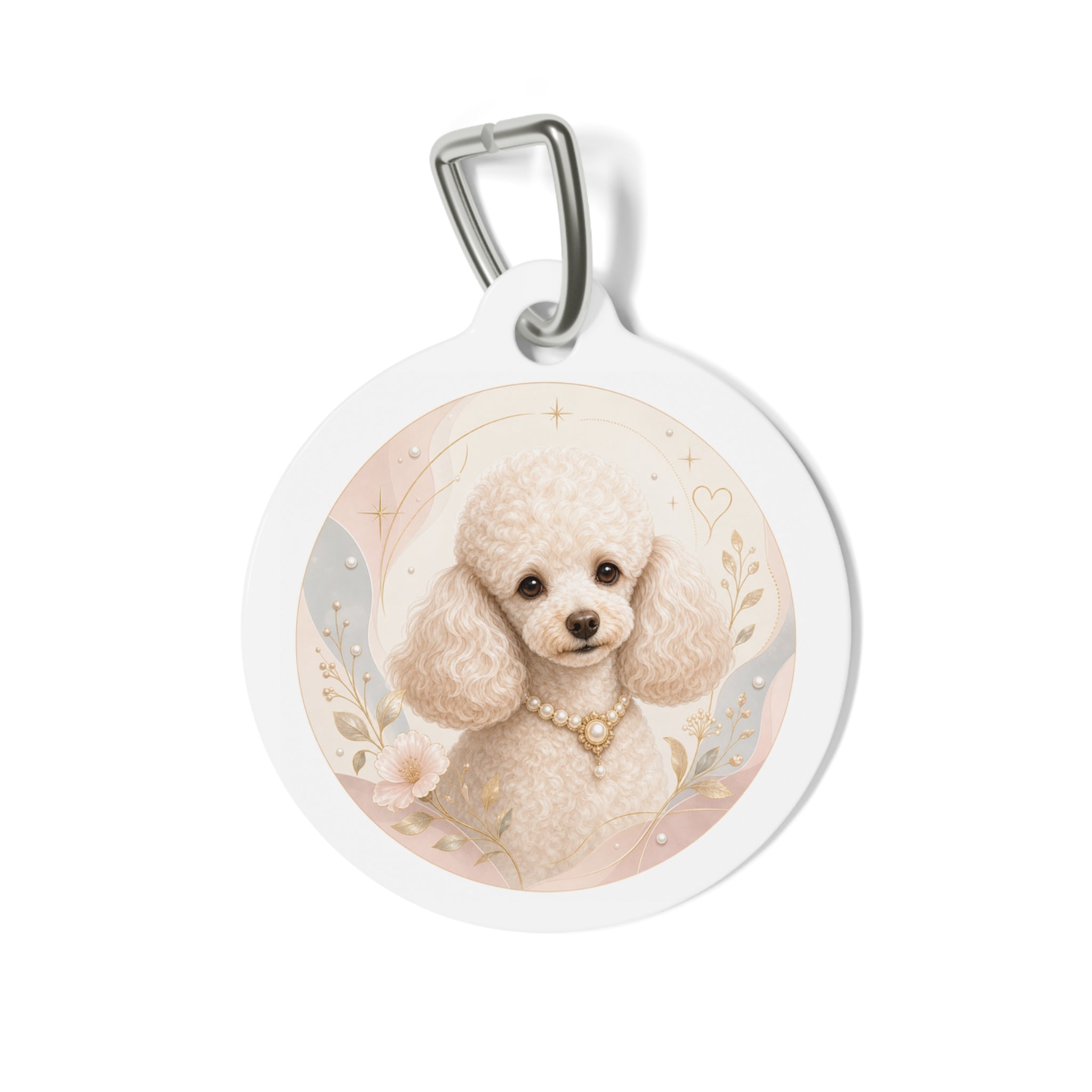 Poodle Pearl Elegance Personalized Dog ID Tag