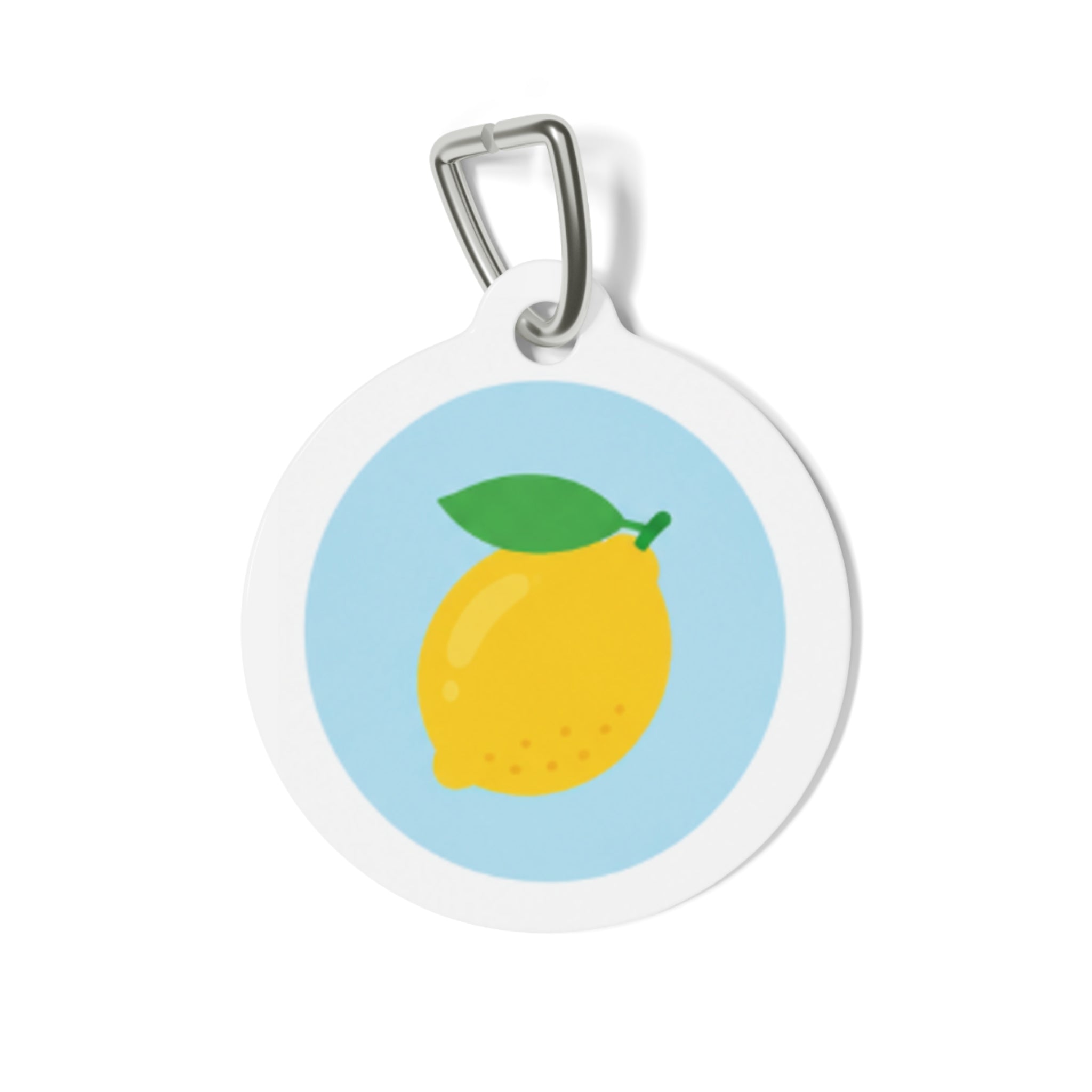 Lemon Zest Cheerful Fruit Pattern Personalized Dog ID Tag