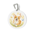 Pembroke Welsh Corgi Butterfly Garden Personalized Dog ID Tag