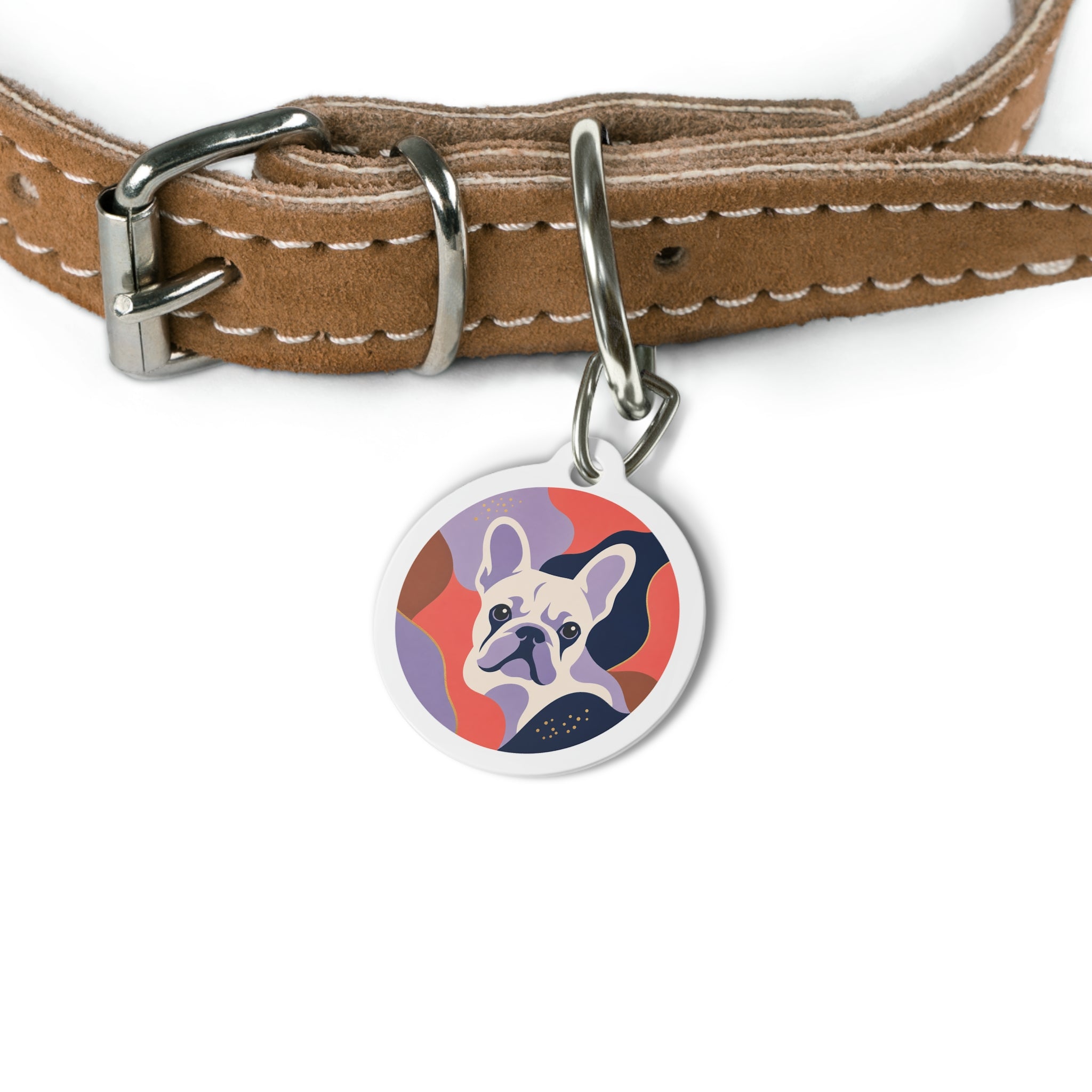 French Bulldog Bright Vibrant Color Personalized Dog ID Tag