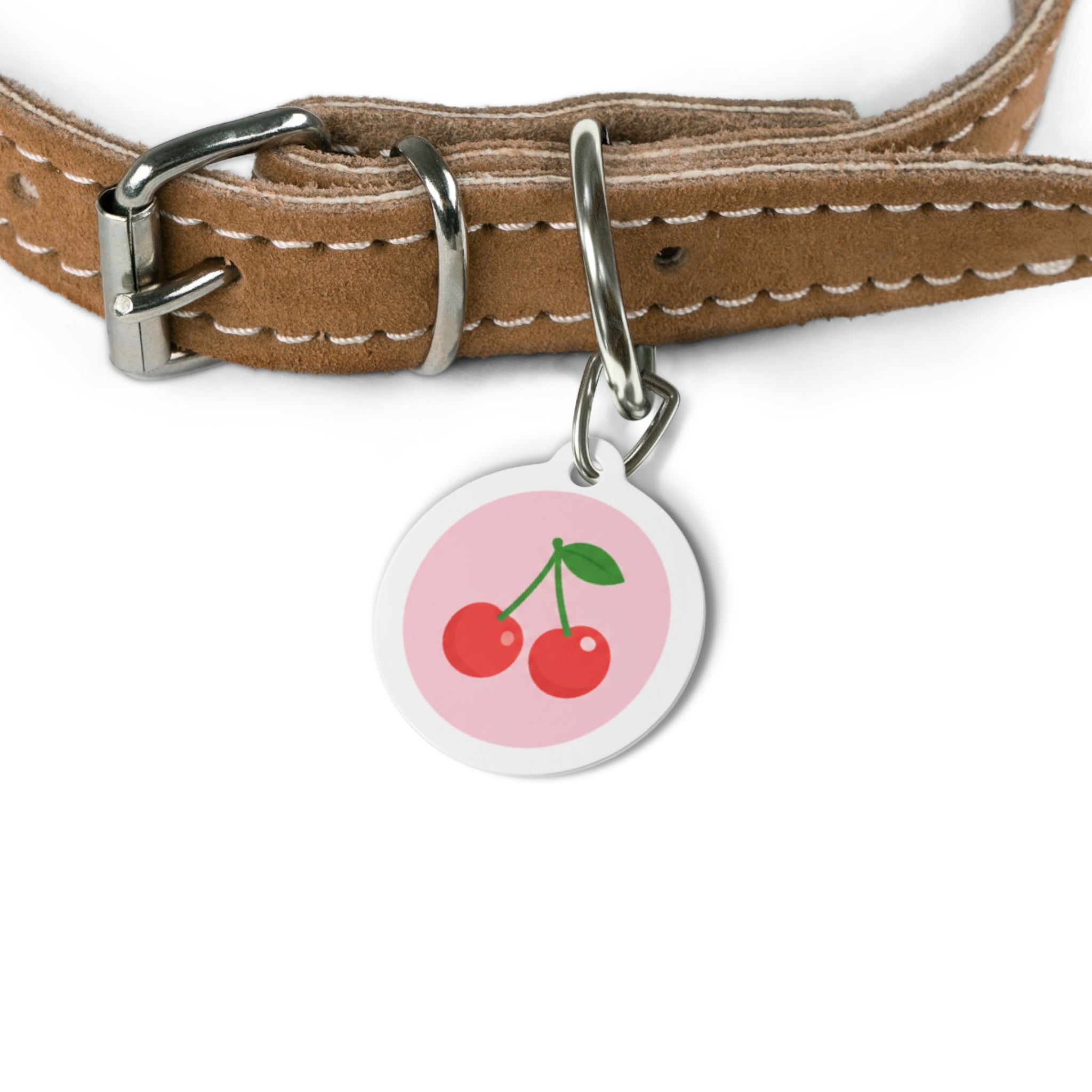 Cherry Pop Cheerful Fruit Pattern Personalized Dog ID Tag