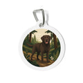 Labrador Retriever Woodland Adventure Chocolate Personalized Dog ID Tag