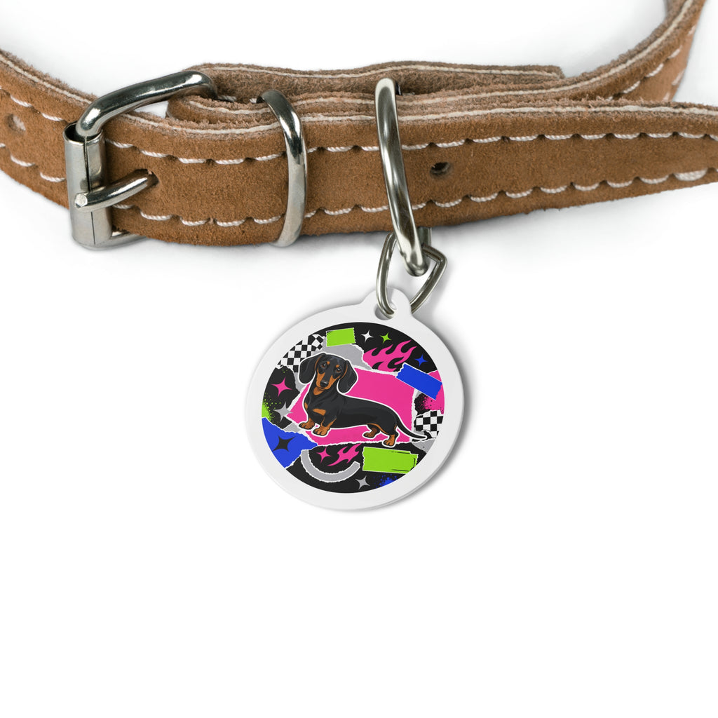 Dachshund Charming Playful Portrait Personalized Dog ID Tag