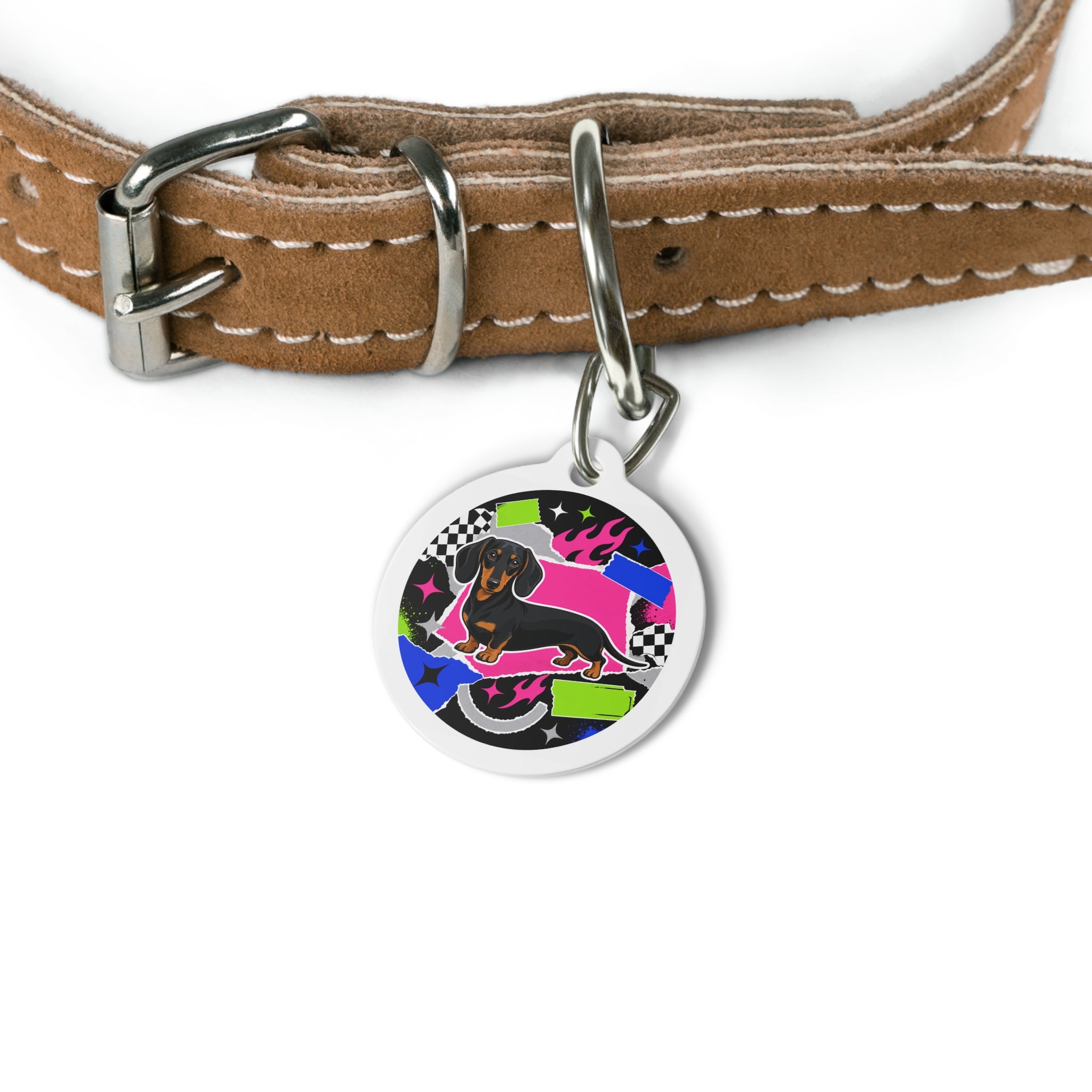 Dachshund Charming Playful Portrait Personalized Dog ID Tag