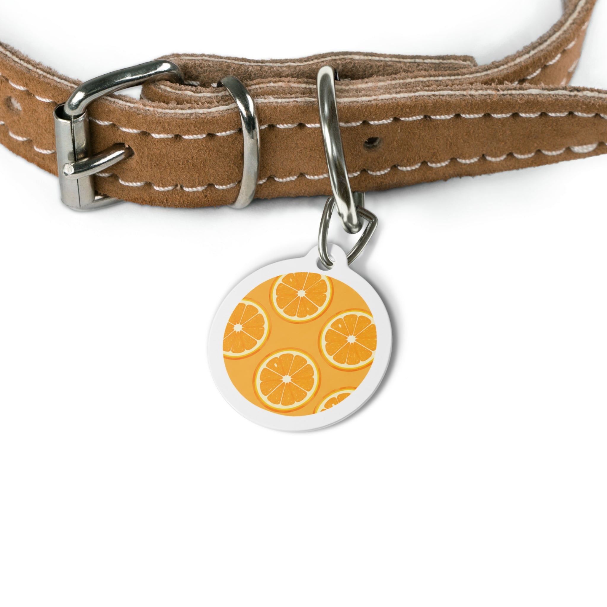 Orange Slice Cheerful Fruit Pattern Personalized Dog ID Tag