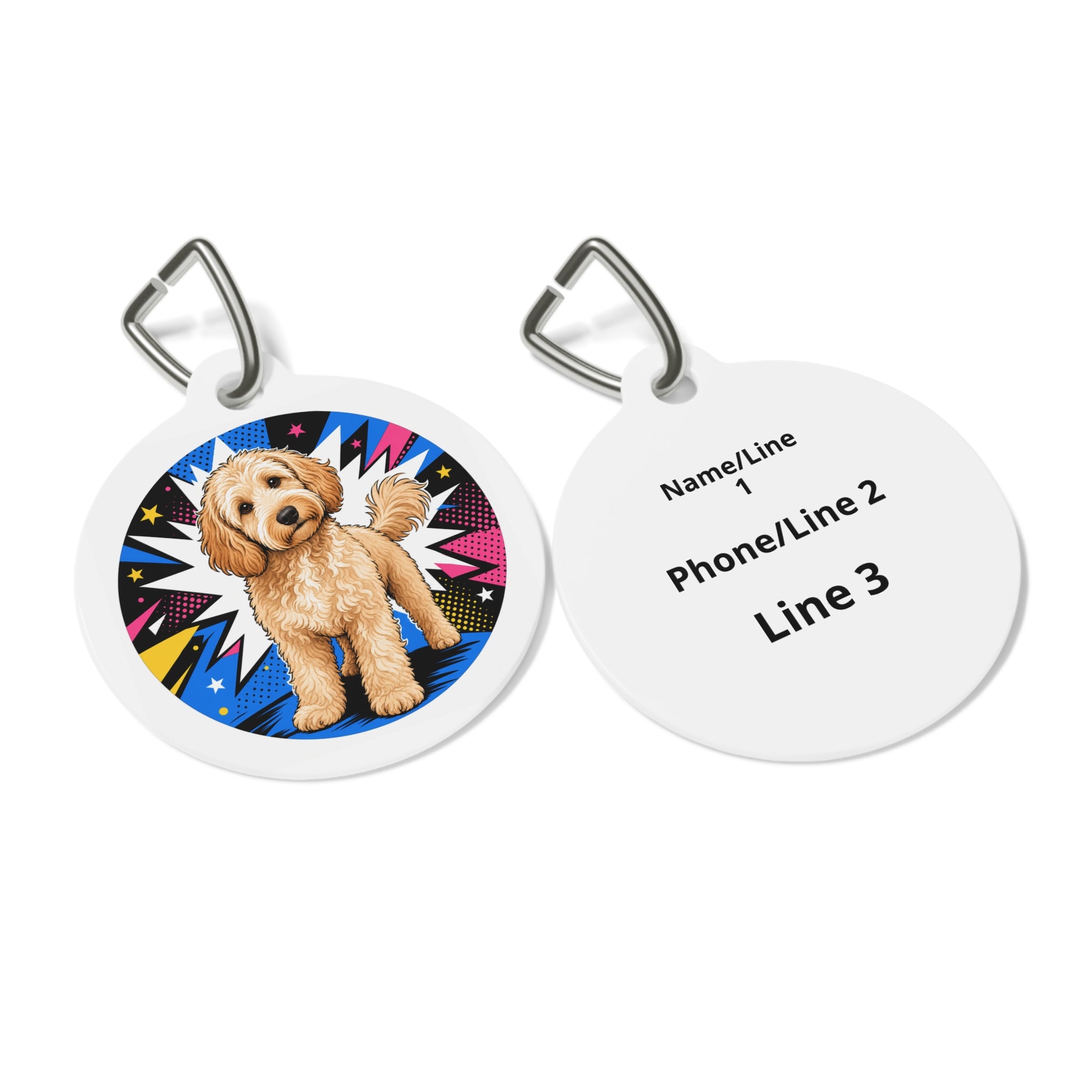 Goldendoodle Bright Playful Doodle Personalized Dog ID Tag