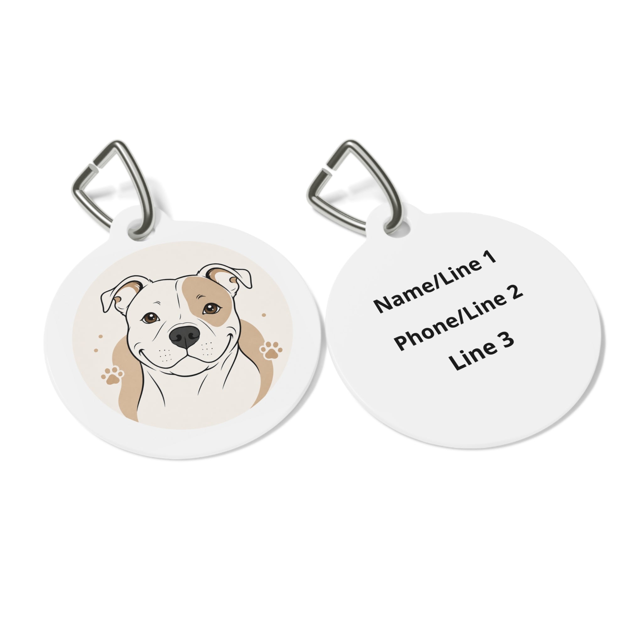 Staffordshire Bull Terrier Storybook Illustration Personalized Dog ID Tag