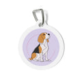 Beagle Lavender Line Art Personalized Dog ID Tag