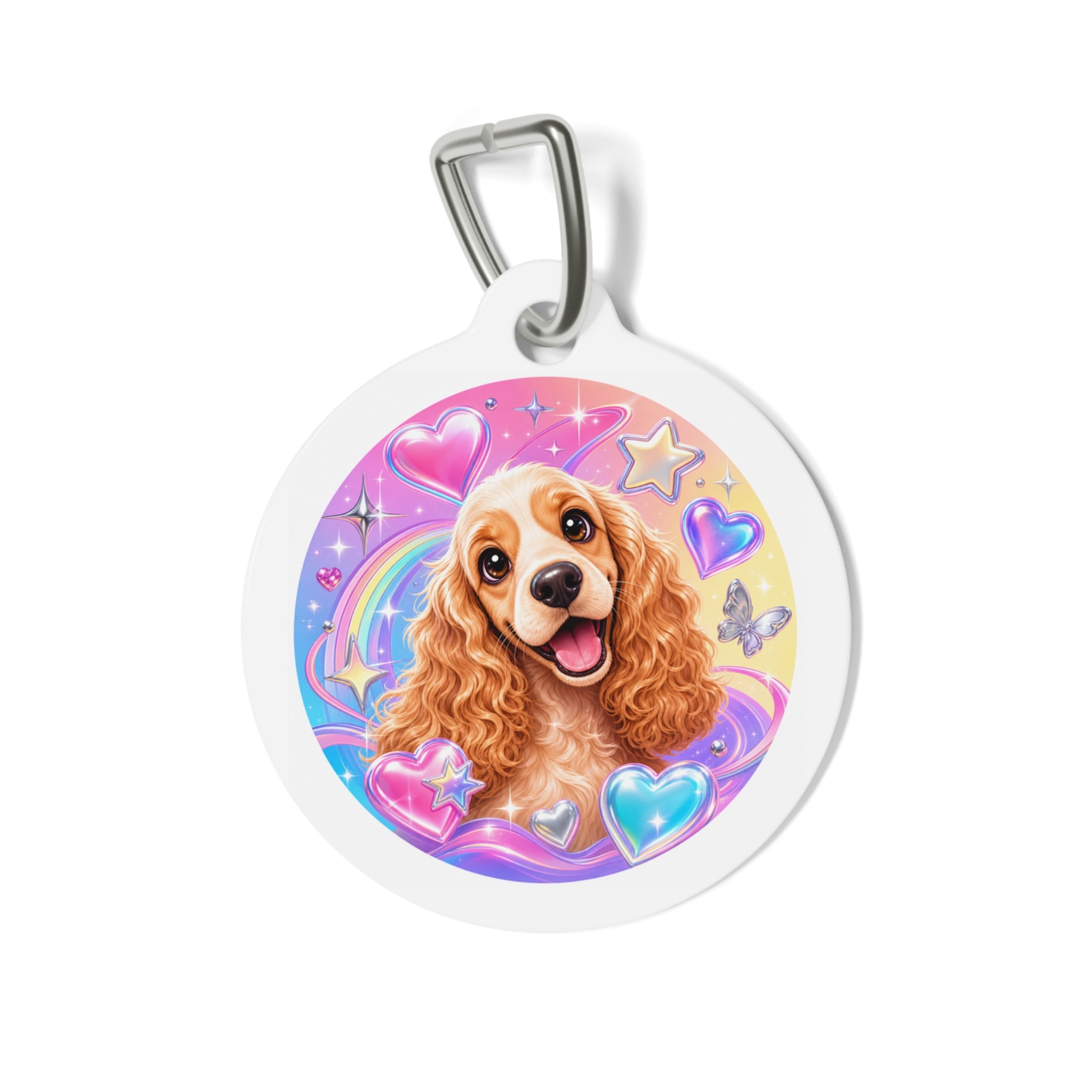 Cocker Spaniel Cosmic Heart Personalized Dog ID Tag