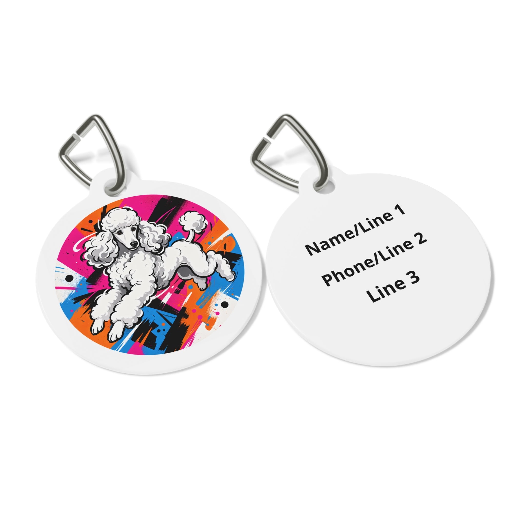 Poodle Urban Sprint Personalized Dog ID Tag