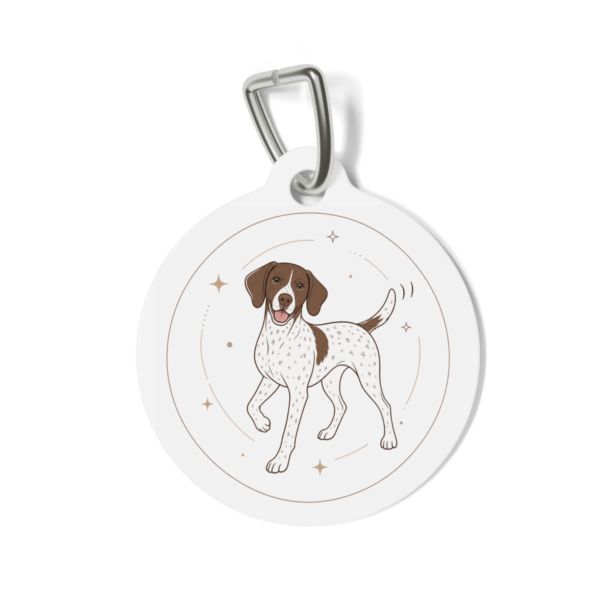German Shorthaired Pointer Elegant Line Art Personalized Dog ID Tag