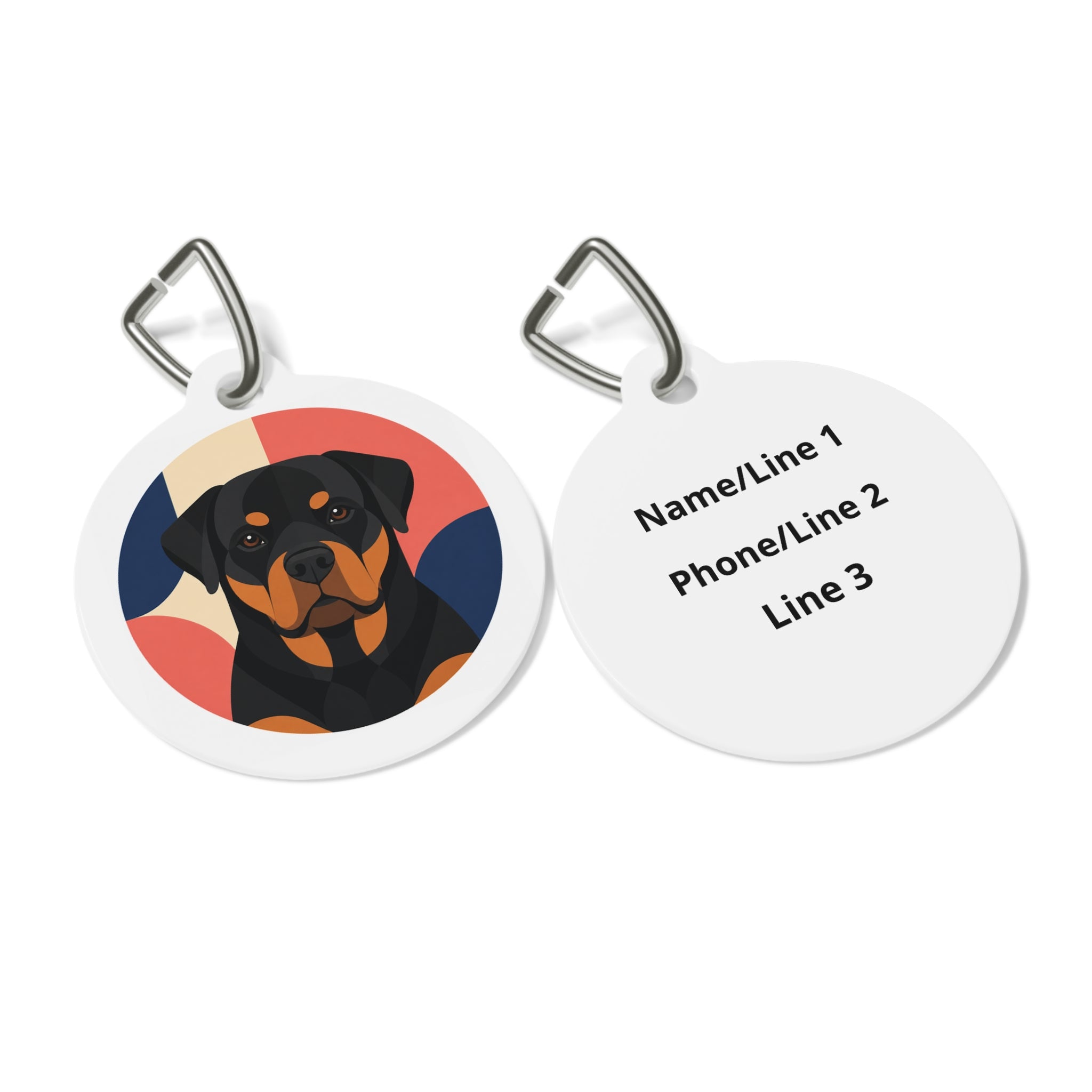 Rottweiler Retro Sunset Personalized Dog ID Tag