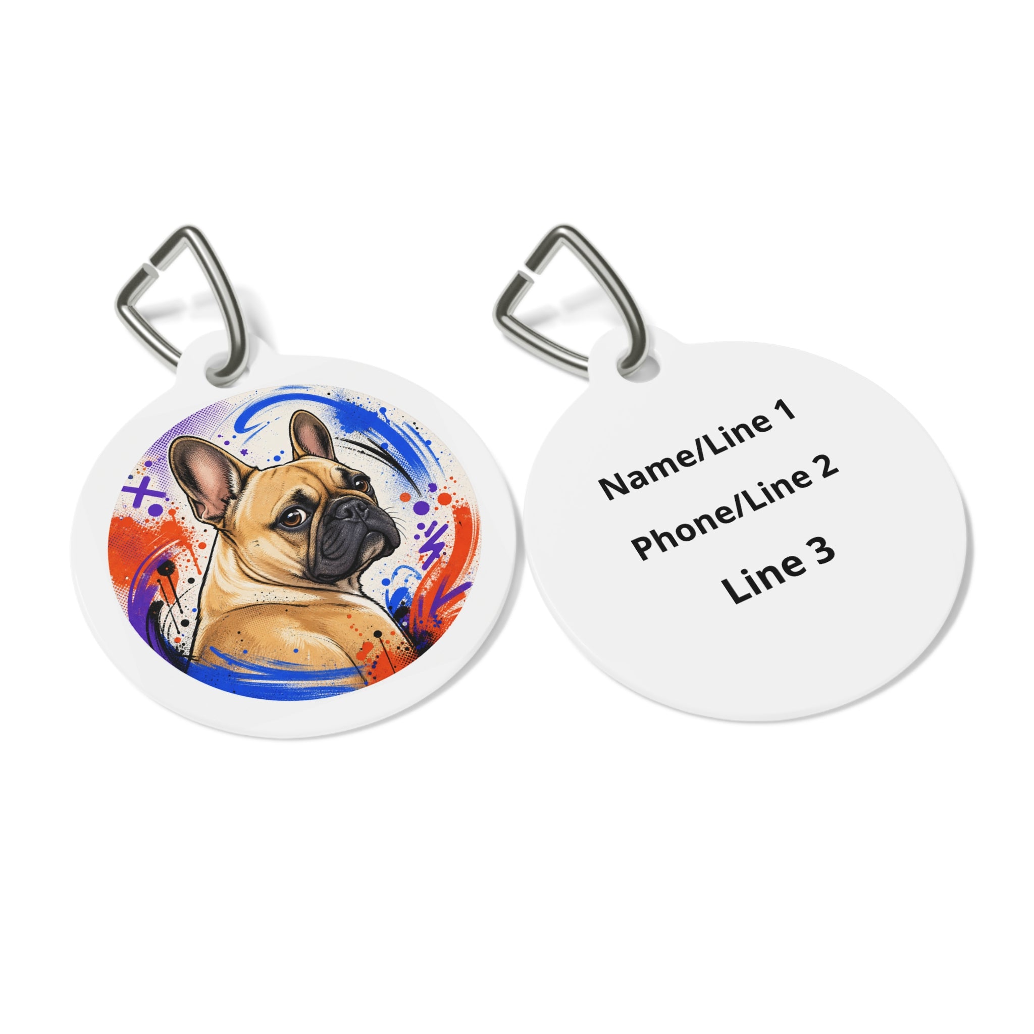 French Bulldog Fresh Vibrant Color Personalized Dog ID Tag