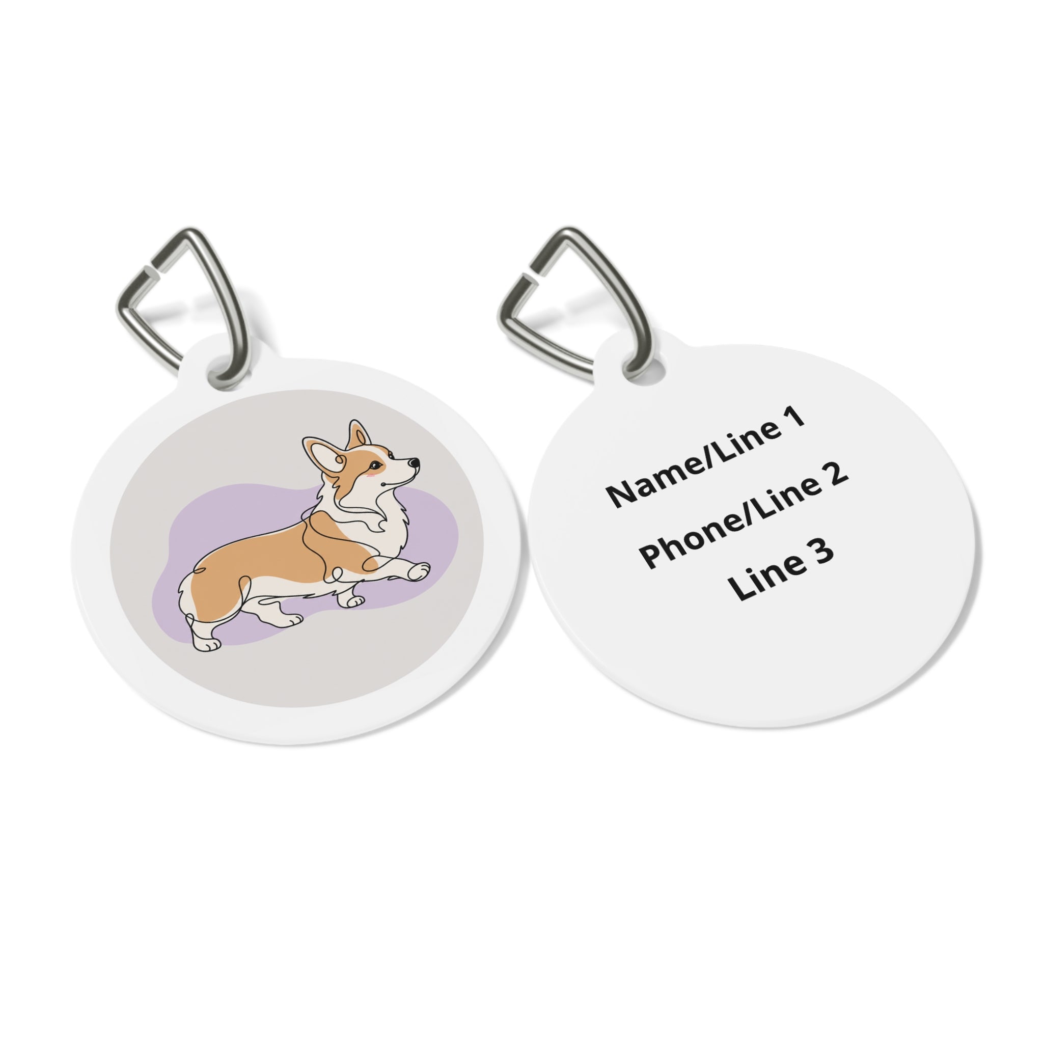 Pembroke Welsh Corgi Joyful Storybook Illustration Personalized Dog ID Tag