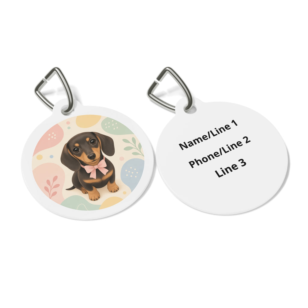 Dachshund Cheerful Cute Portrait Personalized Dog ID Tag