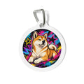 Akita Street Art Graffiti Personalized Dog ID Tag