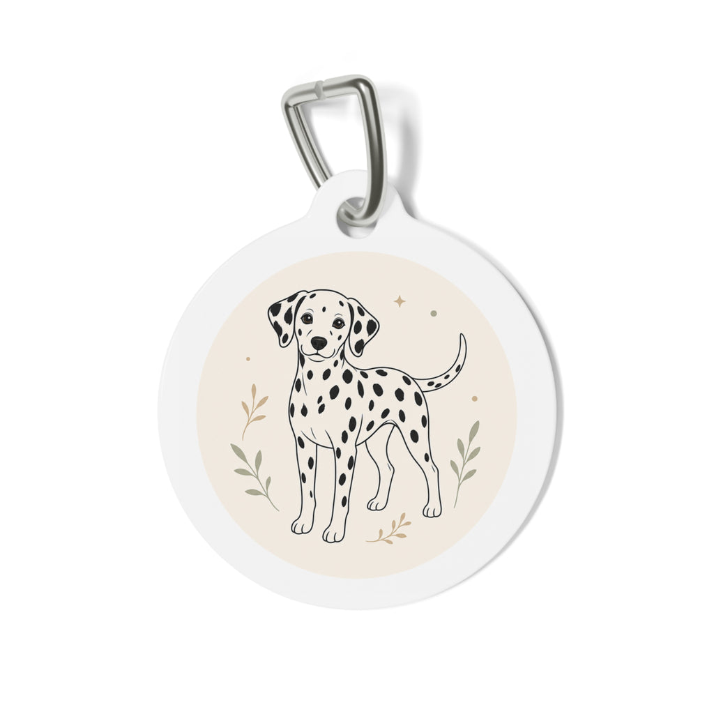 Dalmatian Botanical Full-Body Line Personalized Dog ID Tag