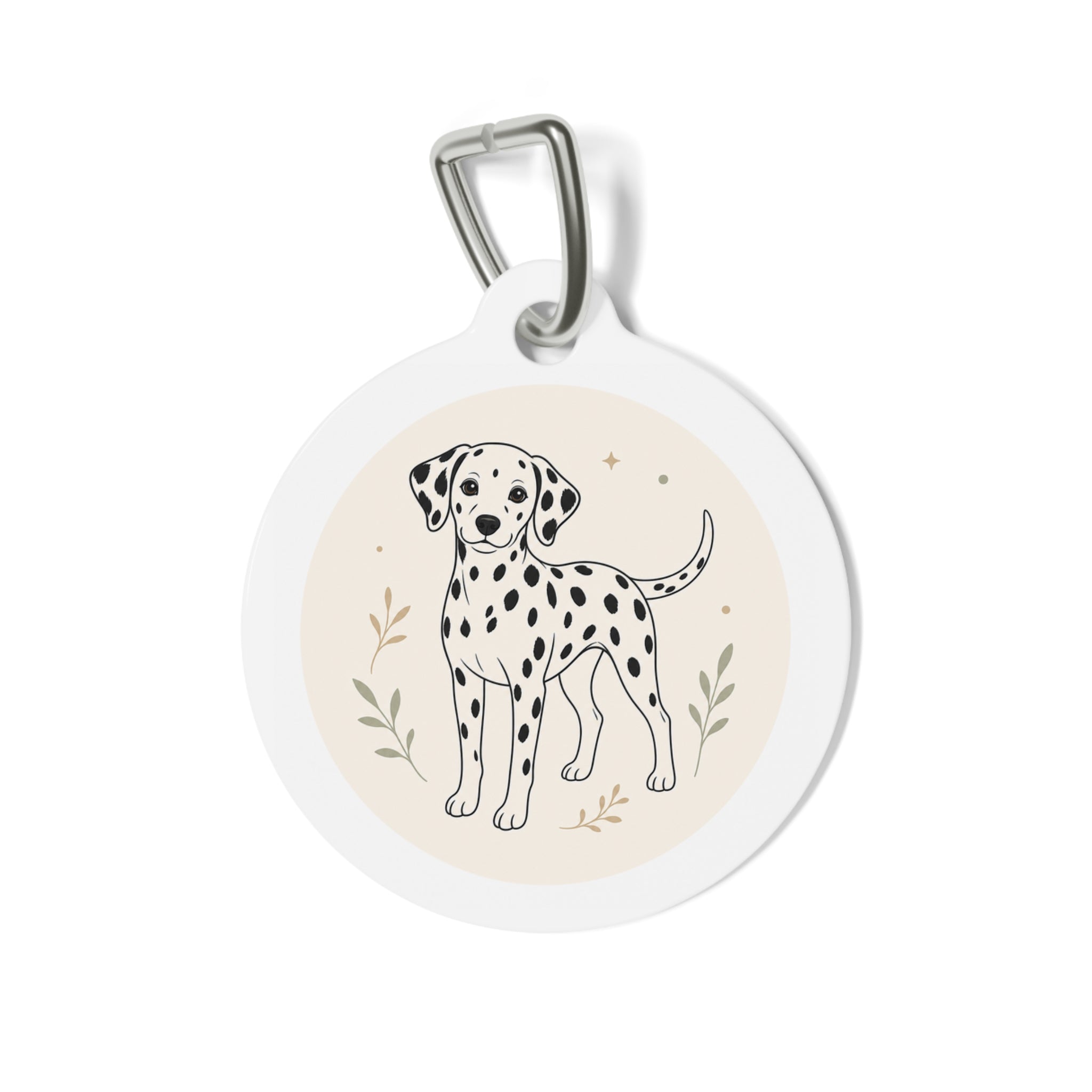 Dalmatian Botanical Full-Body Line Personalized Dog ID Tag