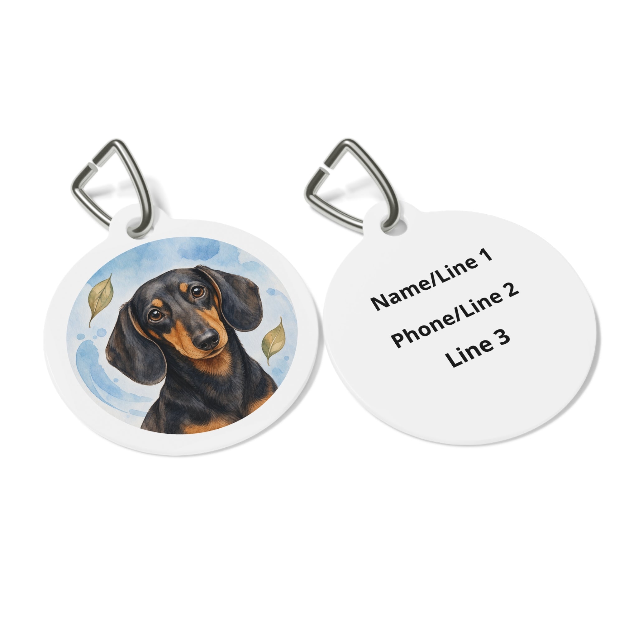 Dachshund Colorful Portrait Personalized Dog ID Tag
