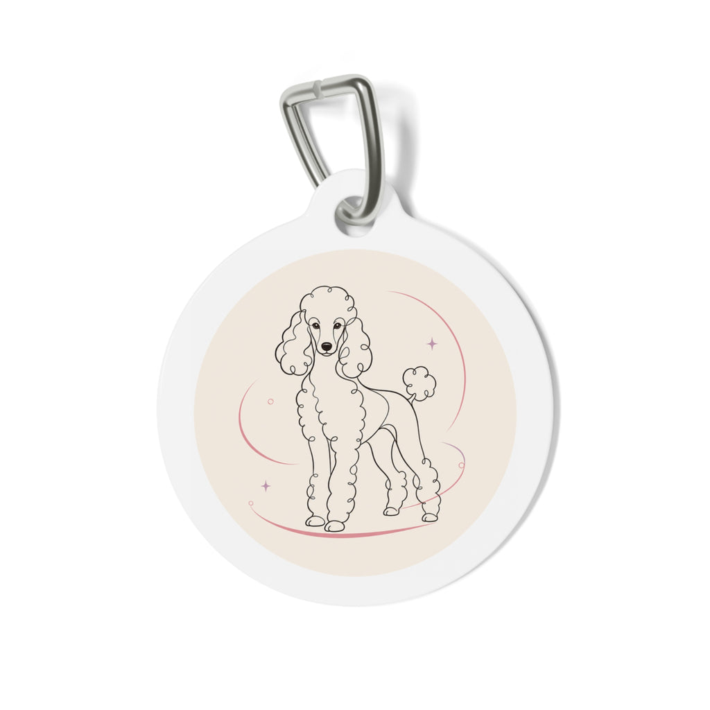 Poodle Elegant Line Personalized Dog ID Tag