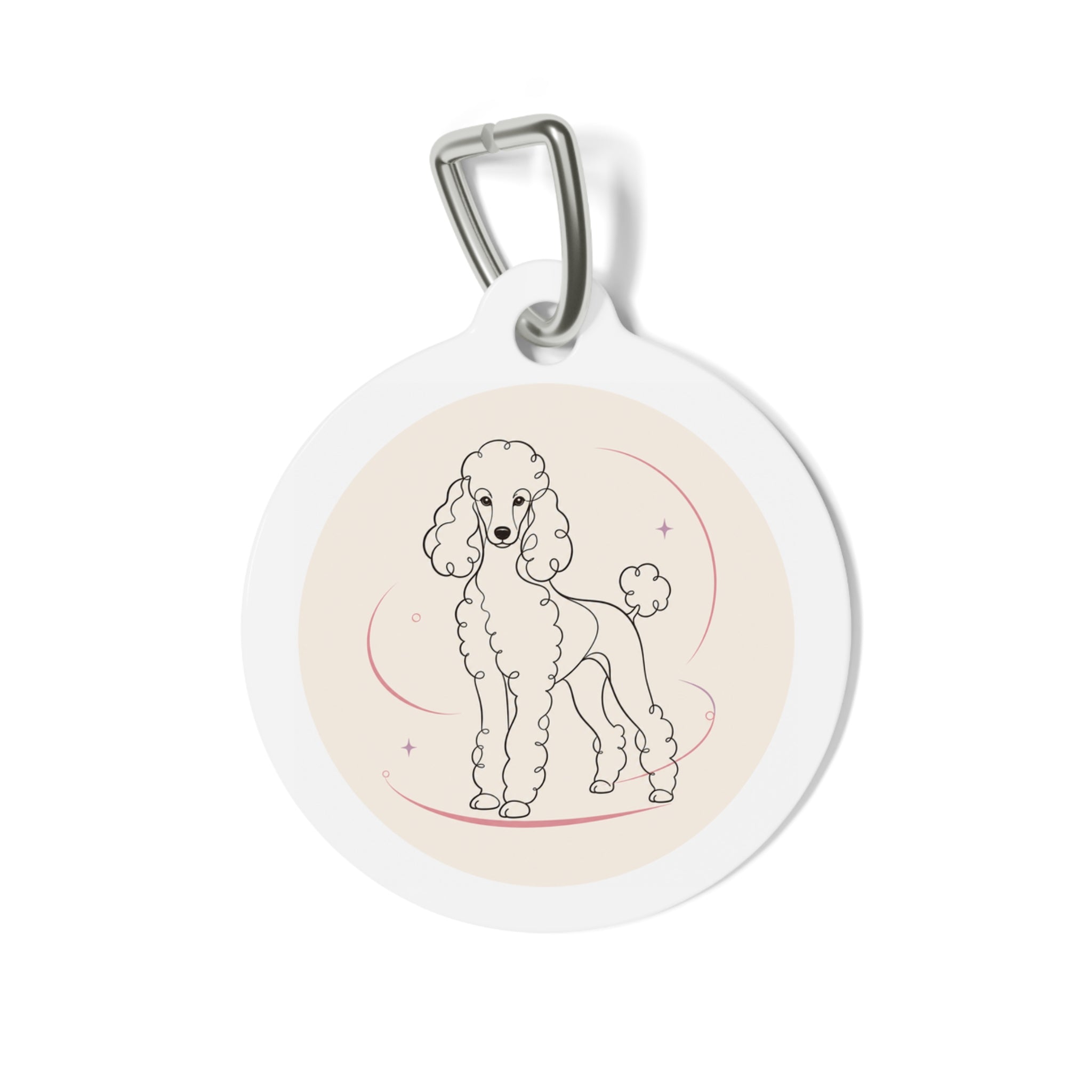 Poodle Elegant Line Personalized Dog ID Tag