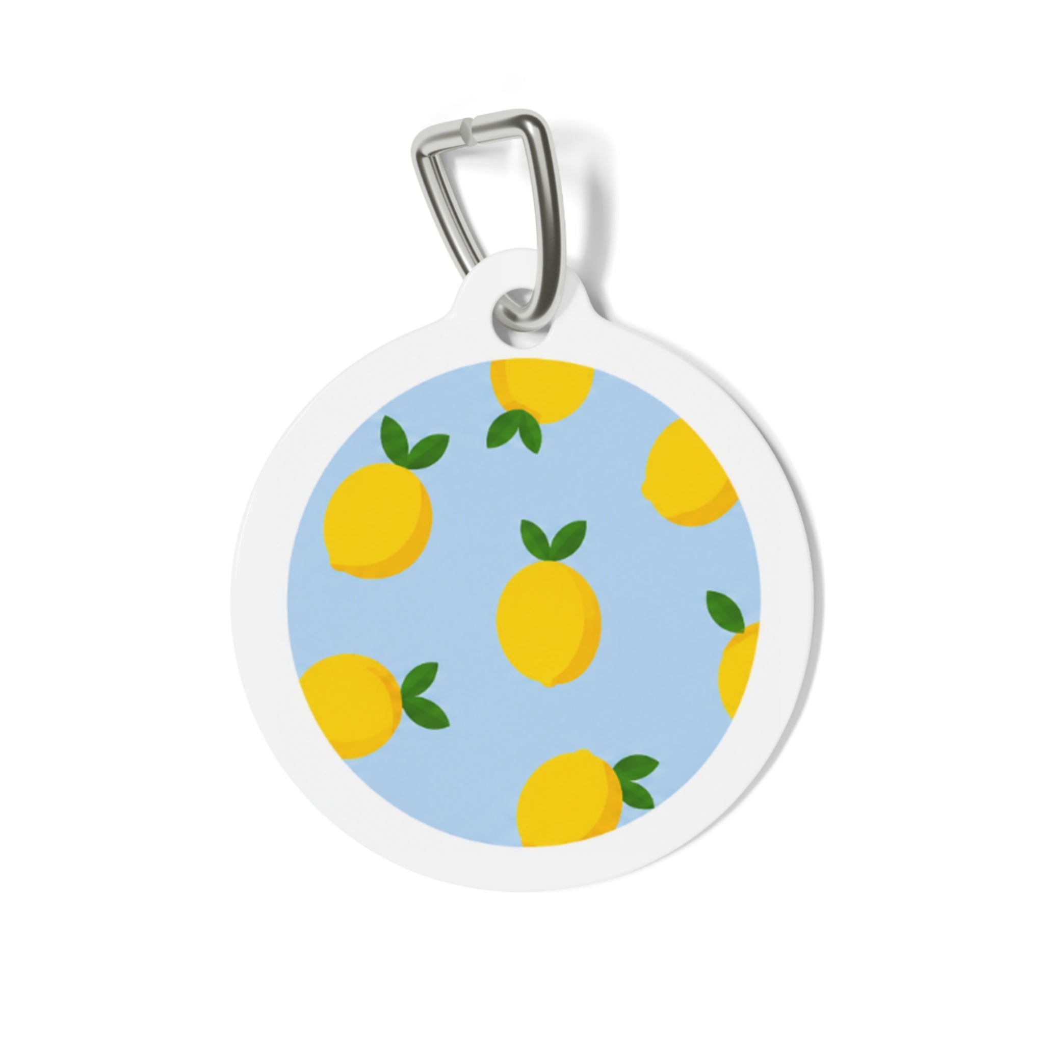 Lemon Grove Cheerful Fruit Pattern Personalized Dog ID Tag