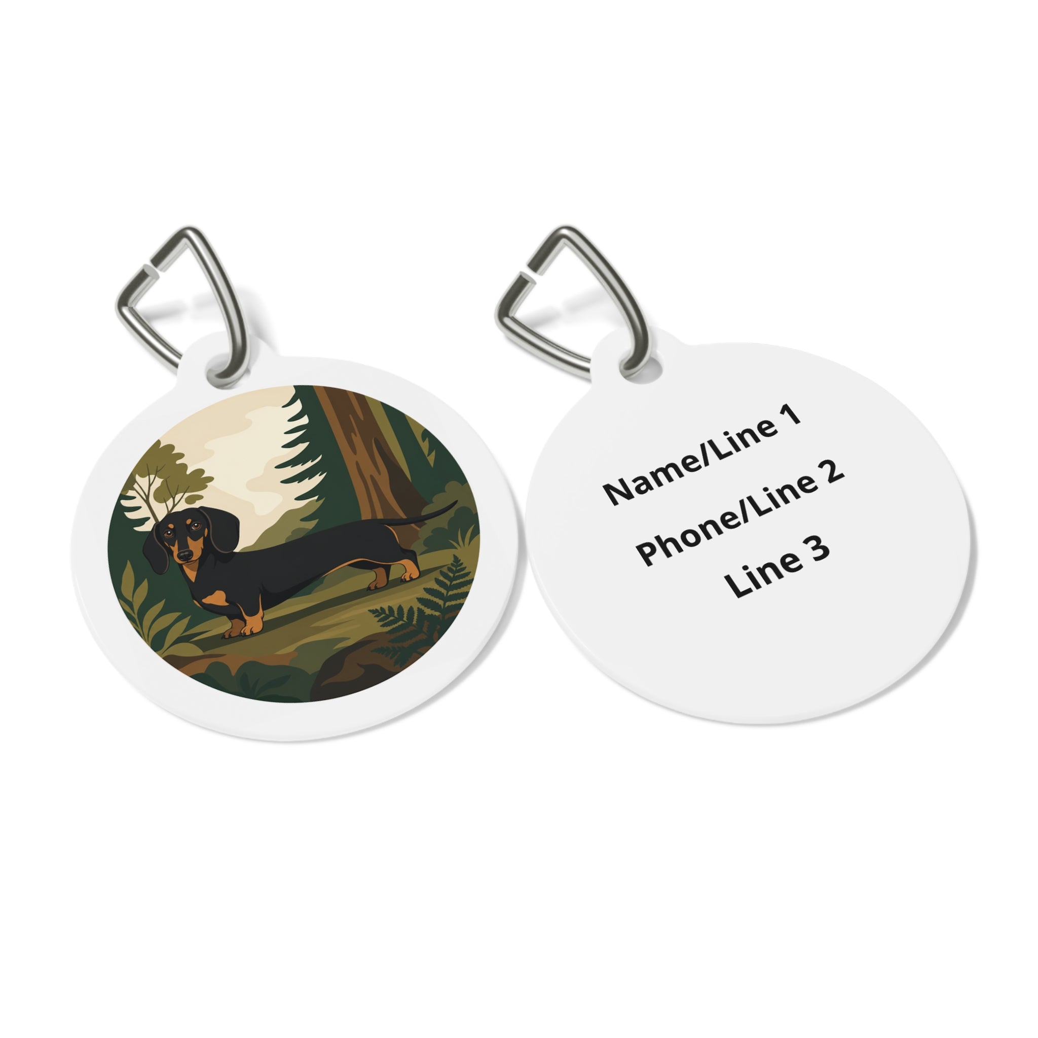 Dachshund Artful Playful Portrait Personalized Dog ID Tag