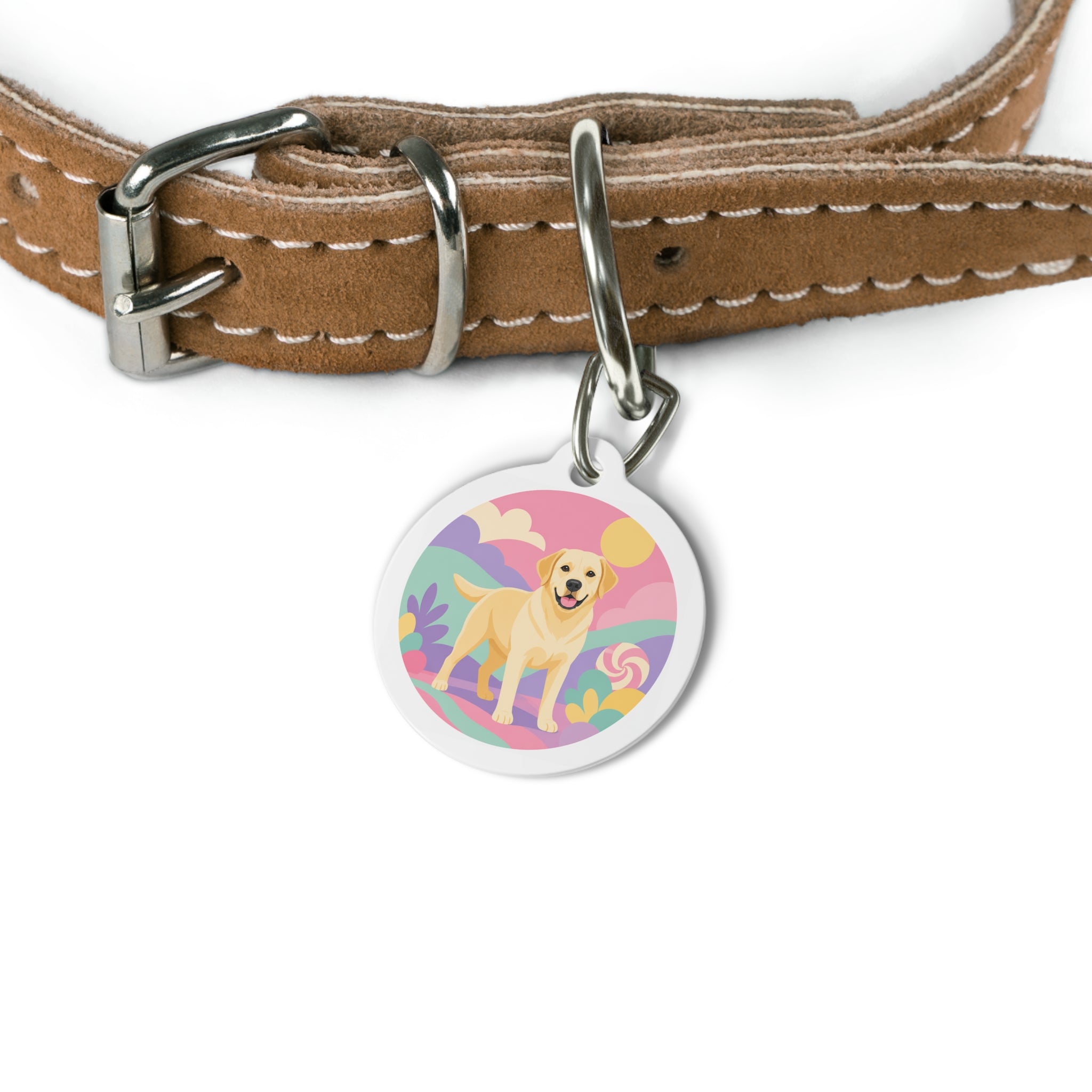 Labrador Retriever Pastel Candyland Personalized Dog ID Tag