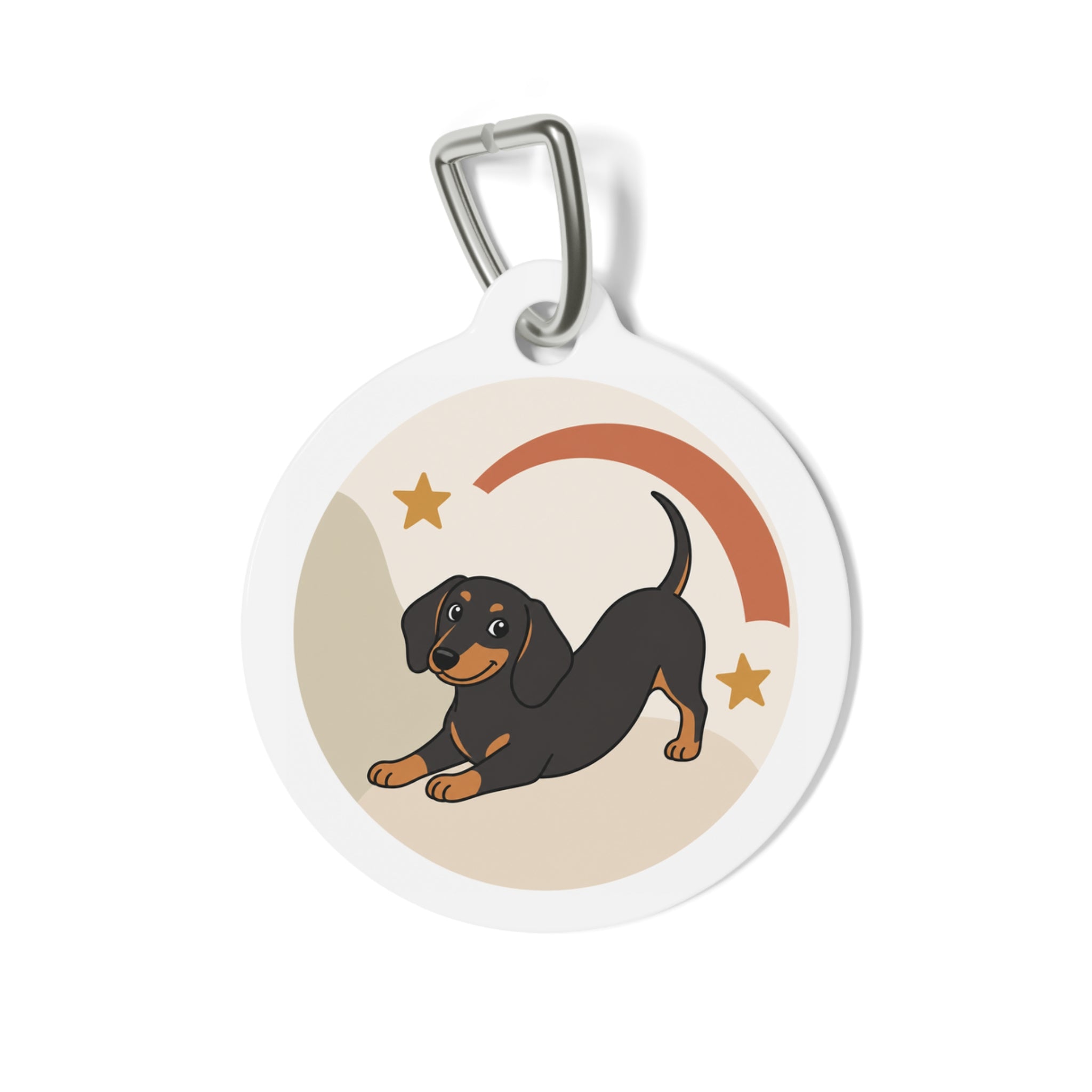 Dachshund Charming Rainbow Personalized Dog ID Tag