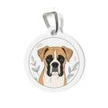 Boxer Botanical Line Portrait Personalized Dog ID Tag