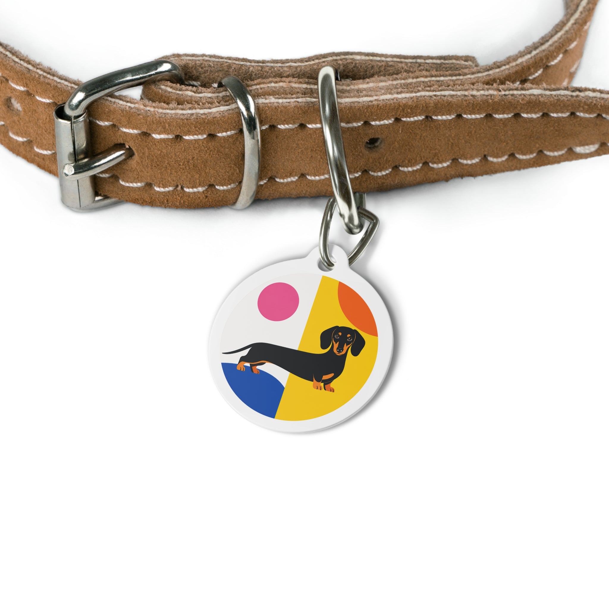 Dachshund Colorblock Personalized Dog ID Tag