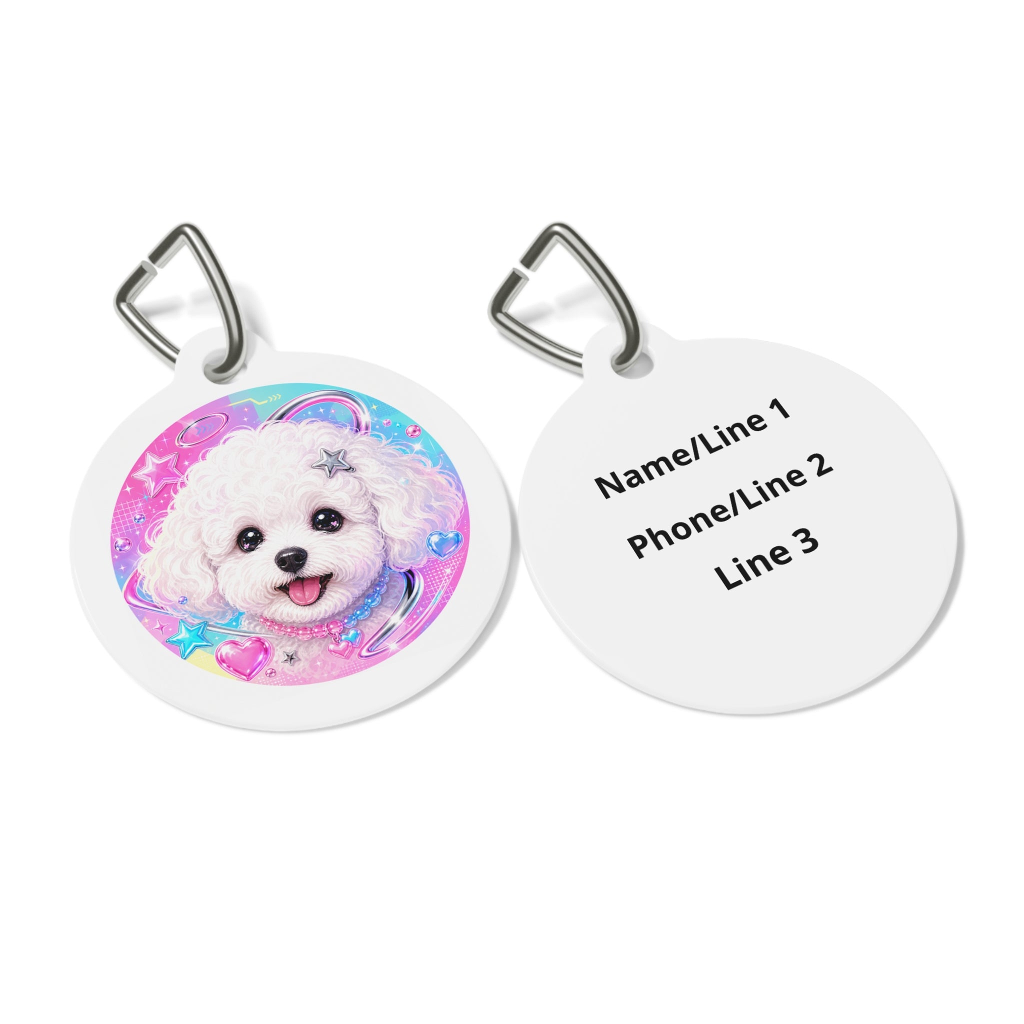 Bichon Frise Cosmic Personalized Dog ID Tag