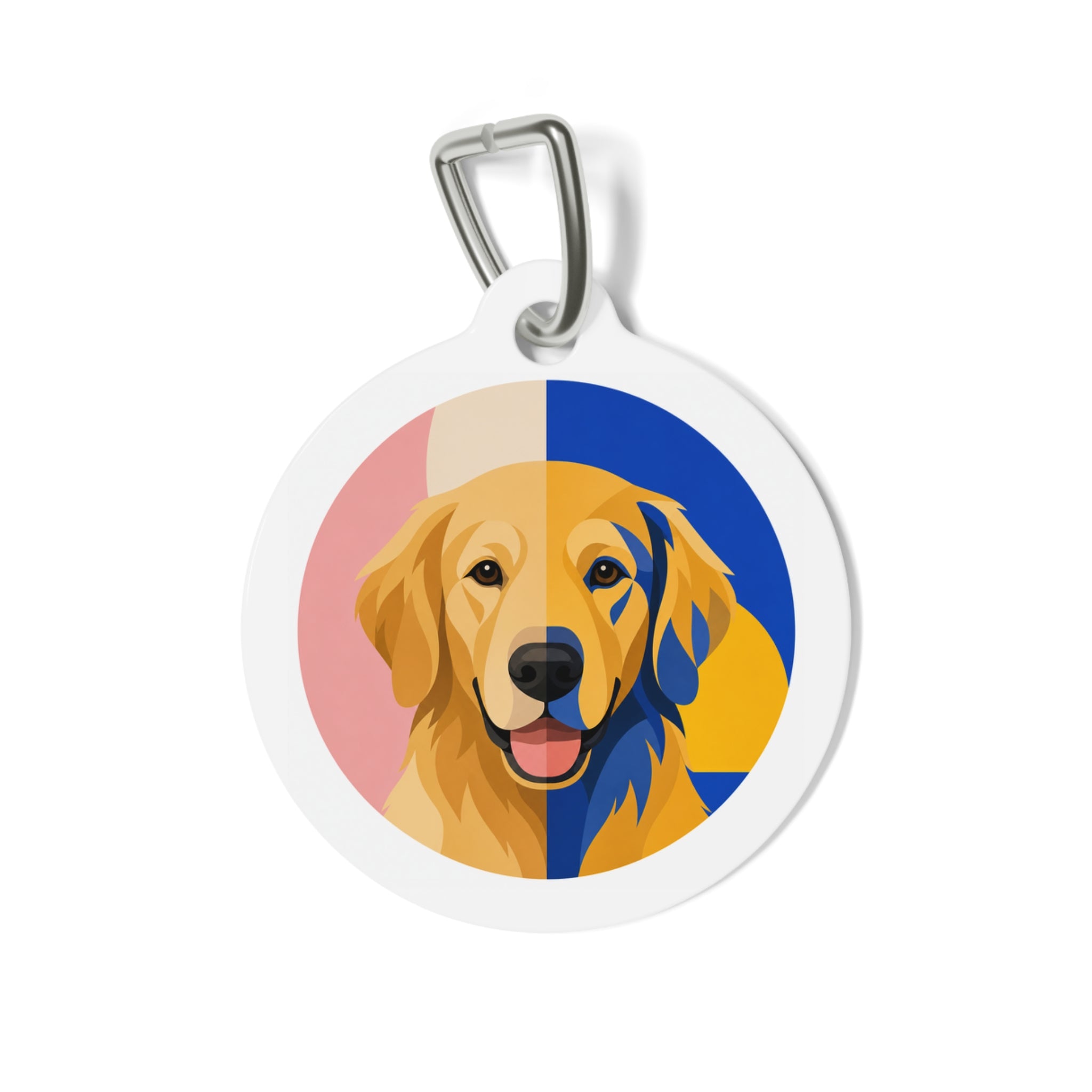 Golden Retriever Bold Color Block Personalized Dog ID Tag